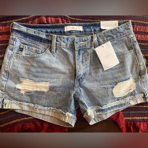 KanCan Distressed Light Blue Jean Shorts